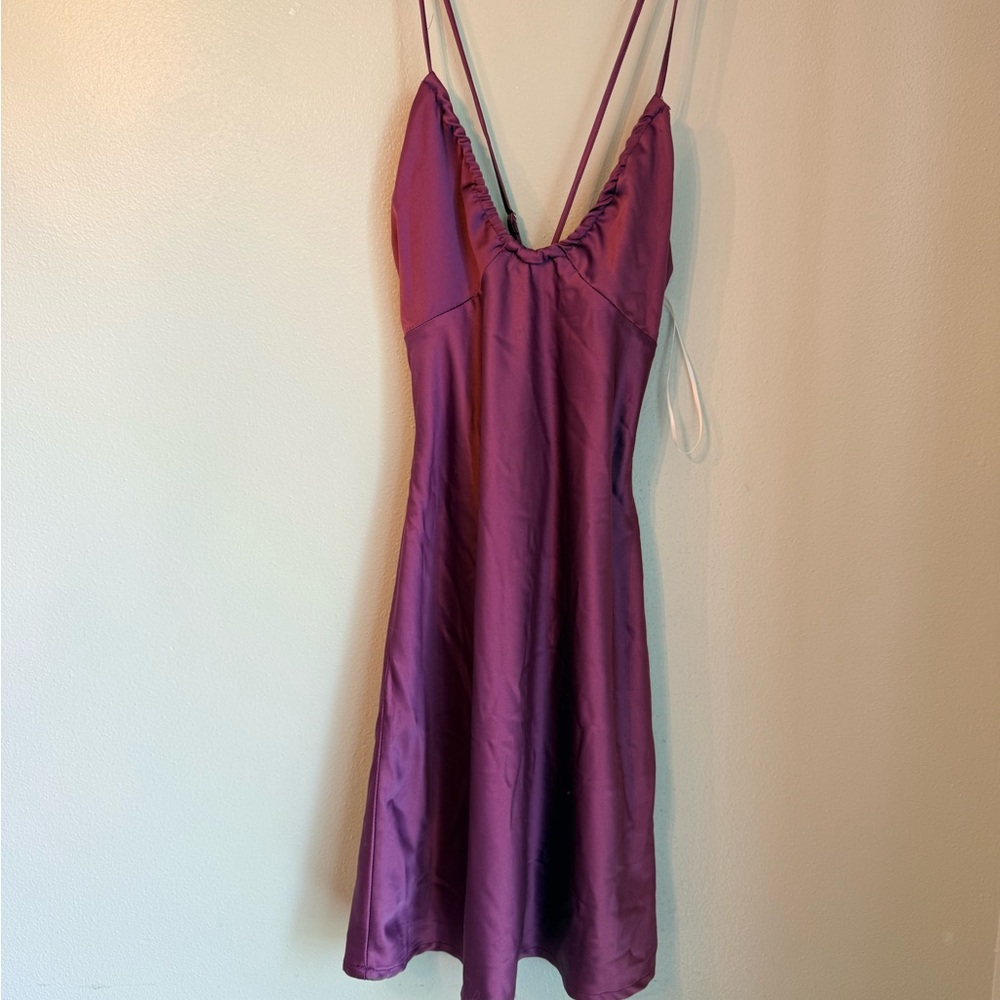 Princess Polly Purple Satin Slip Dress 2